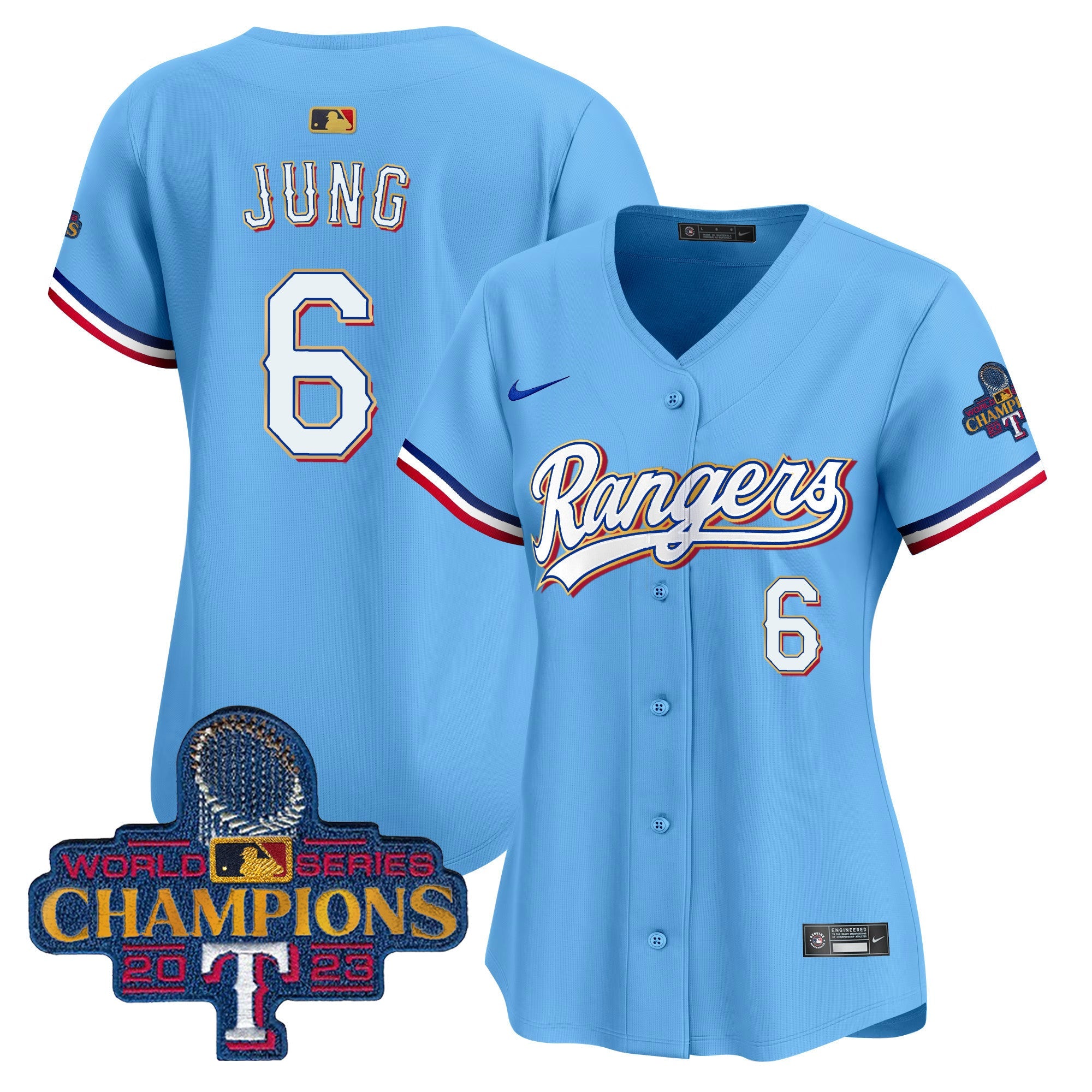Women’s Texas 2023 World Series Champions Gold Trim Vapor Premier Limited Jersey