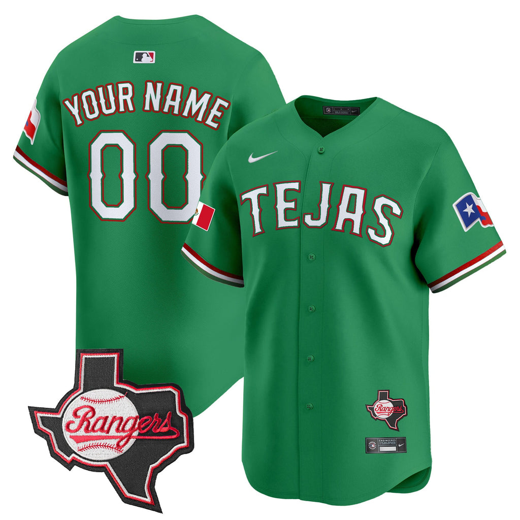 Texas Mexico Texas Patch Vapor Premier Limited Custom Jersey
