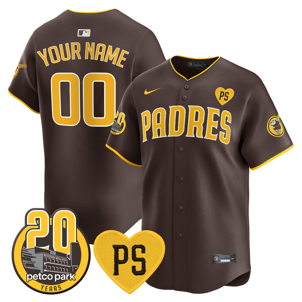 “For Peter” & Petco Park 20th Patch Vapor Premier Limited Custom Jersey