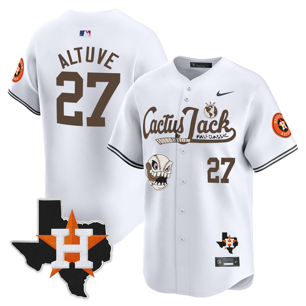 Men’s Houston Cactus Jack Patch Vapor Premier Limited Jersey V8 – Stitched