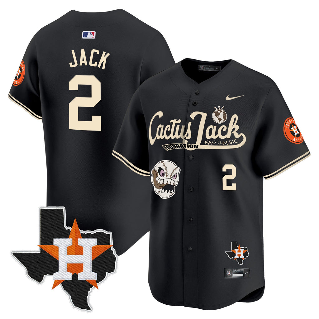Men’s Houston Cactus Jack Patch Vapor Premier Limited Jersey V8 – Stitched