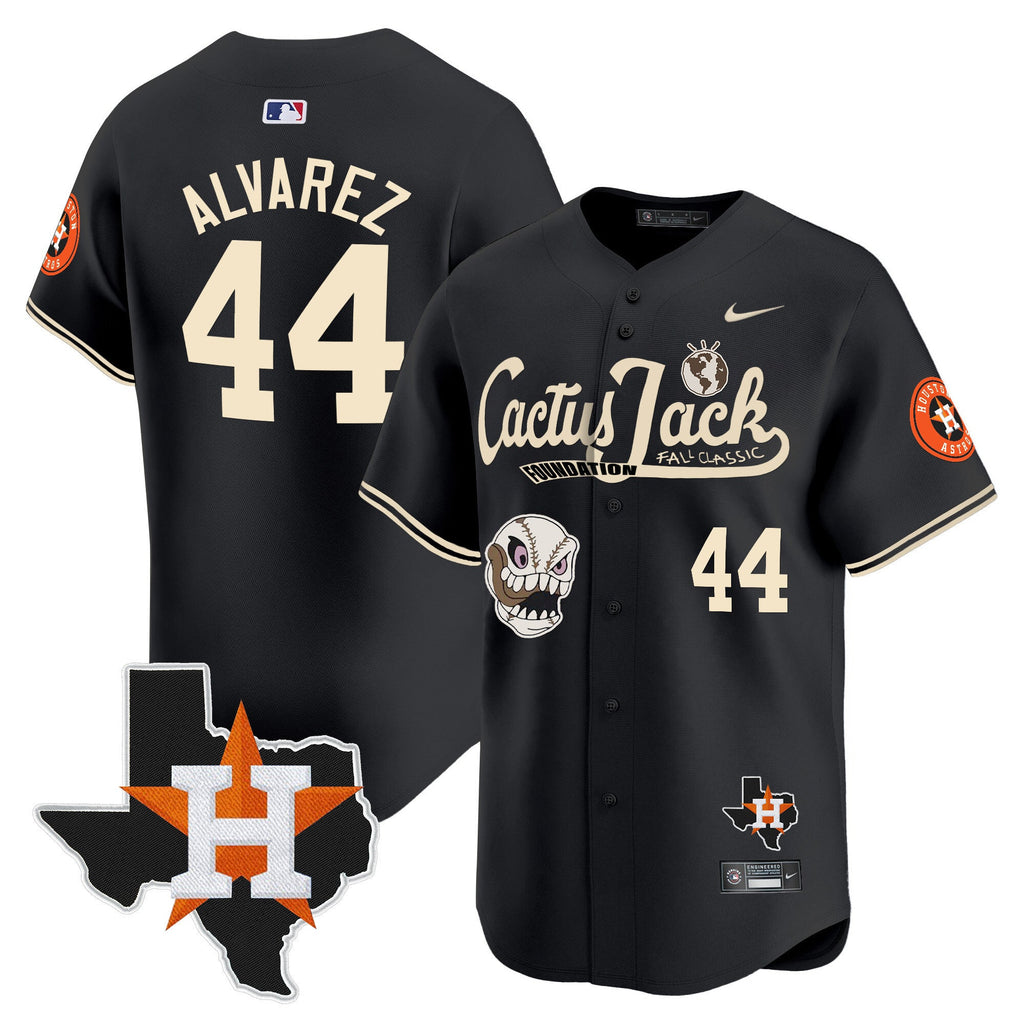 Men’s Houston Cactus Jack Patch Vapor Premier Limited Jersey V8 – Stitched