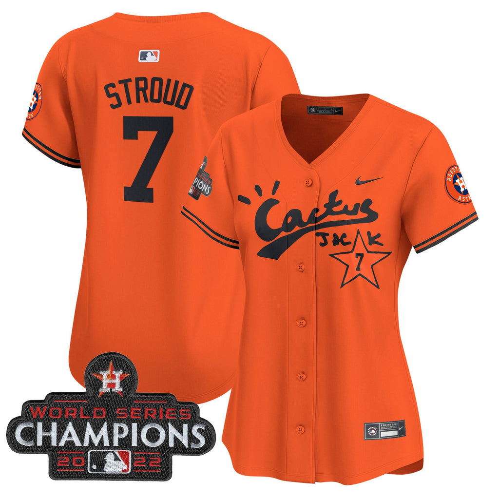 Women’s Houston Cactus Jack Champions Patch Vapor Premier Limited Jersey