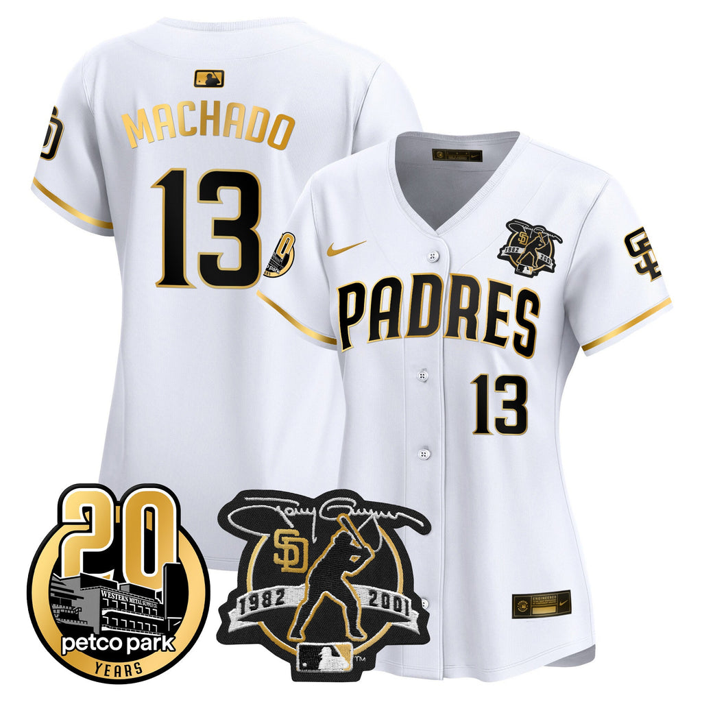 Women’s Tony Gwynn & Petco Park 20th Patch Vapor Premier Limited Jersey