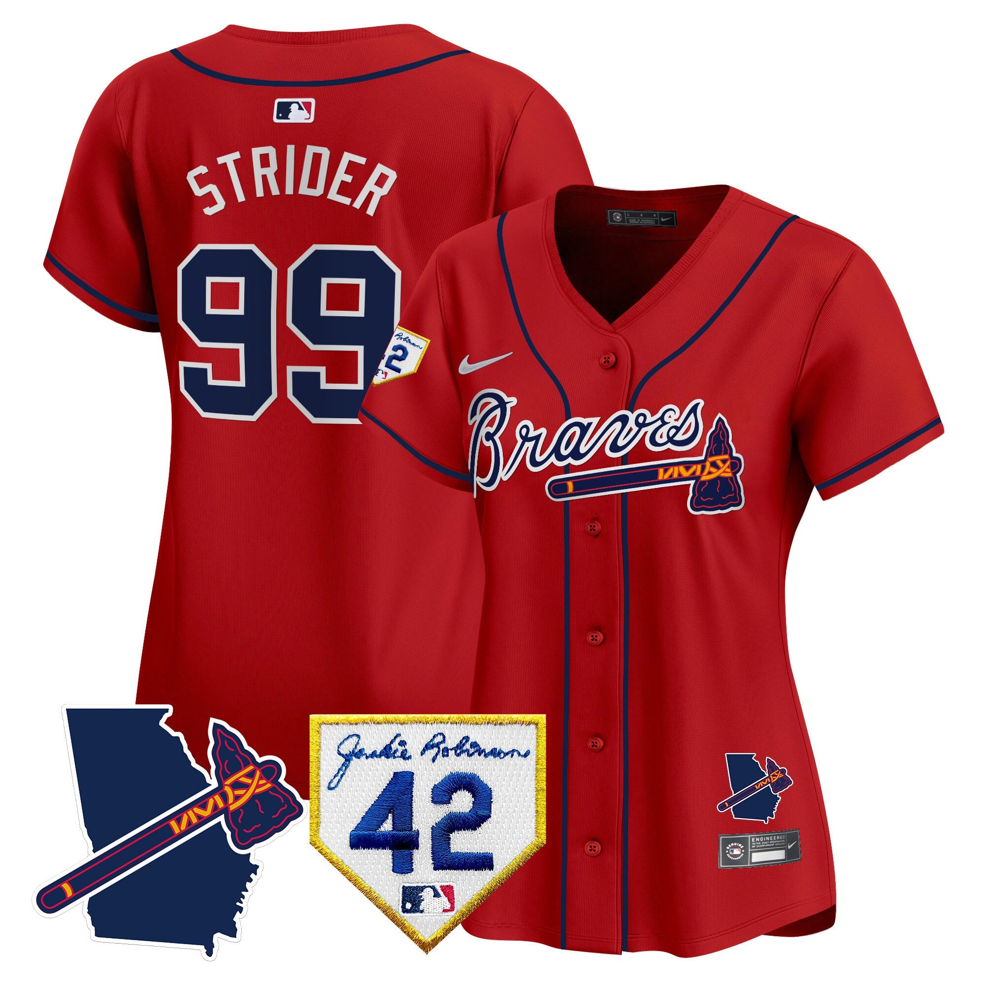 Women’s Atlanta 2024 Robinson & Georgia Patch Vapor Premier Limited Jersey
