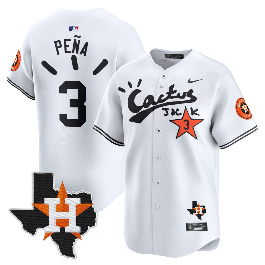 Men’s Houston Cactus Jack Patch Vapor Premier Limited Jersey V10 – Stitched