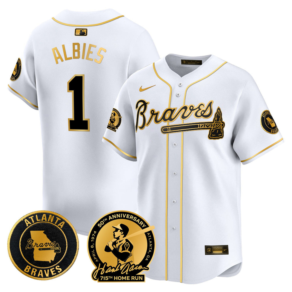 Men’s Atlanta Hank Aaron 715th Home Run Patch Vapor Premier Limited Jersey