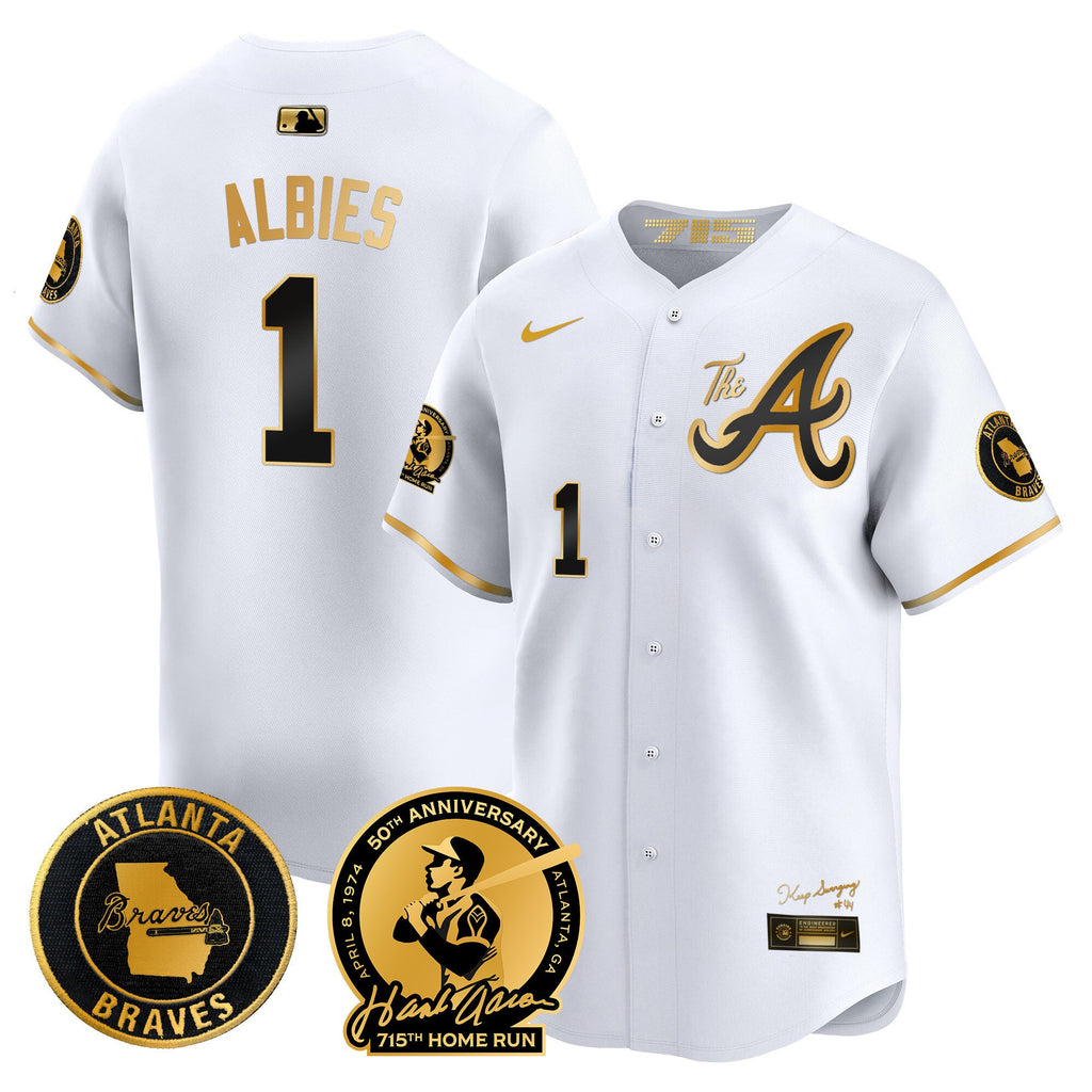 Men’s Atlanta Hank Aaron 715th Home Run Patch Vapor Premier Limited Jersey V2