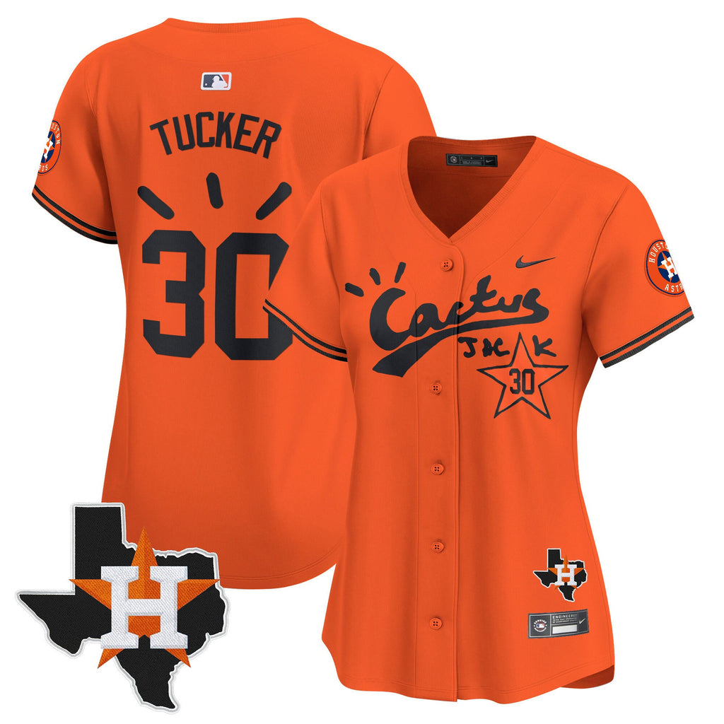 Women’s Houston Cactus Jack Patch Vapor Premier Limited Jersey V10 – Stitched