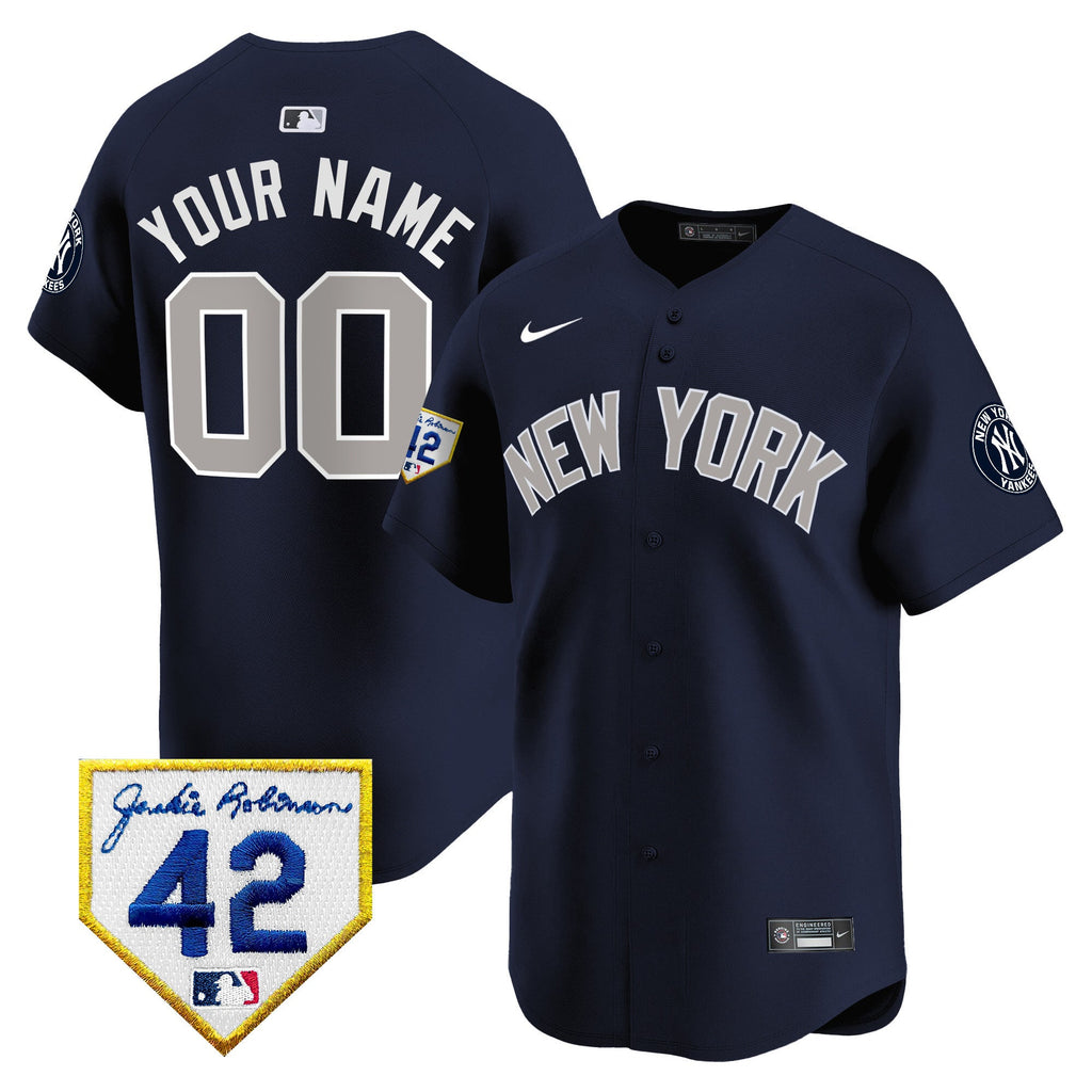 New York 2024 Jackie Robinson Patch Vapor Premier Limited Custom Jersey