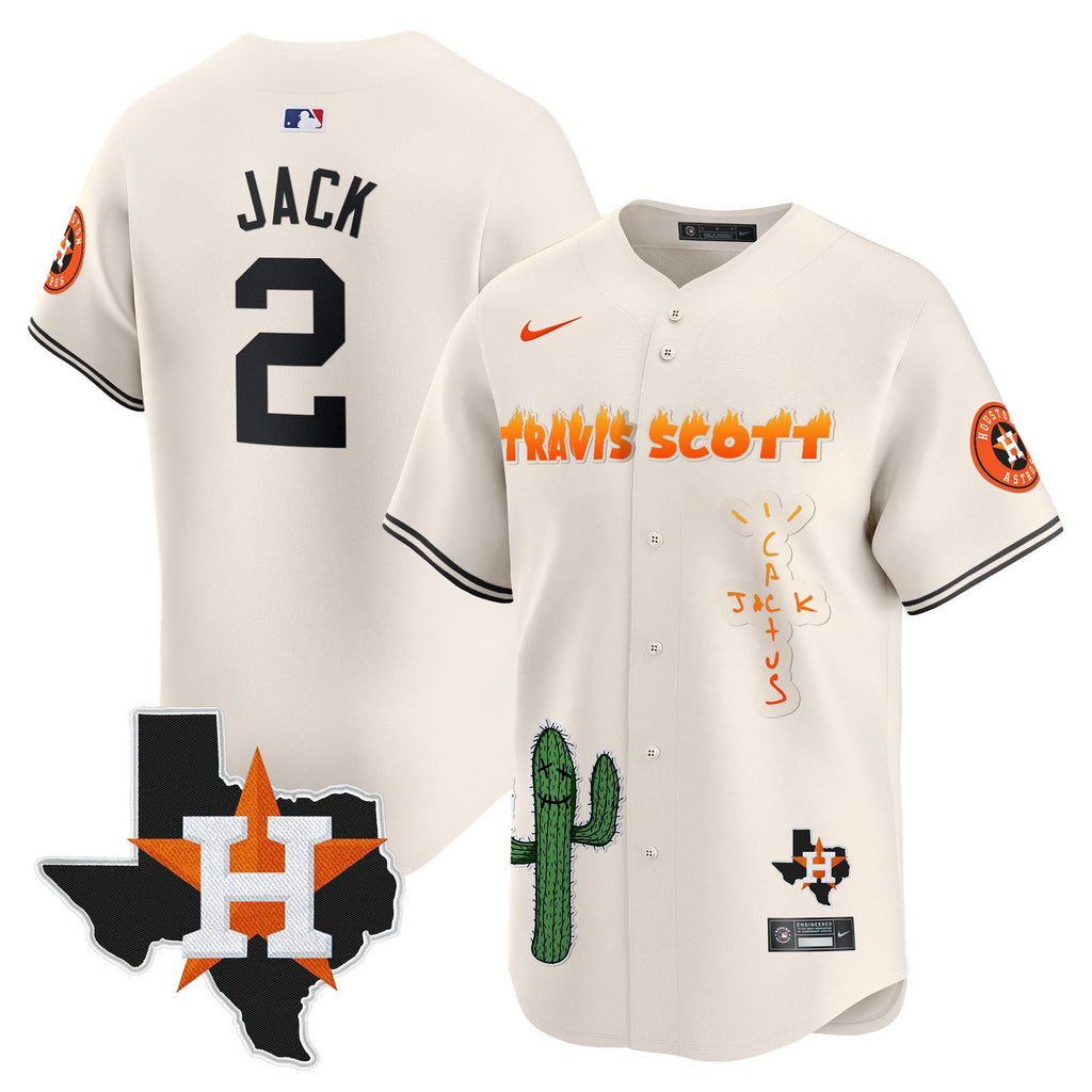 Men’s Houston Cactus Jack Patch Vapor Premier Limited Jersey V9 – Stitched