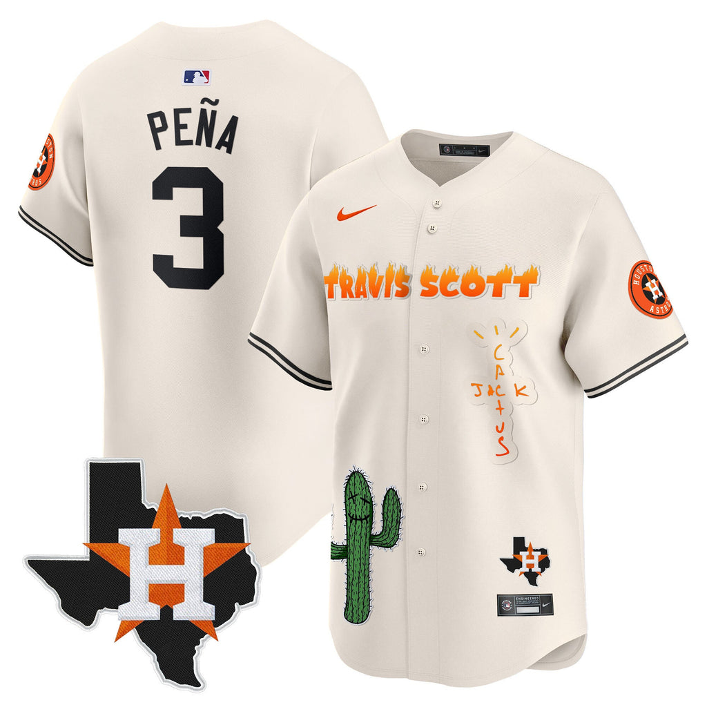 Men’s Houston Cactus Jack Patch Vapor Premier Limited Jersey V9 – Stitched