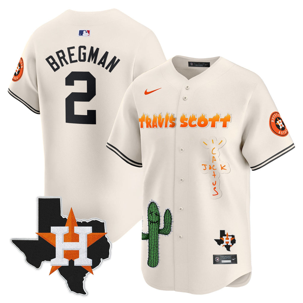 Men’s Houston Cactus Jack Patch Vapor Premier Limited Jersey V9 – Stitched