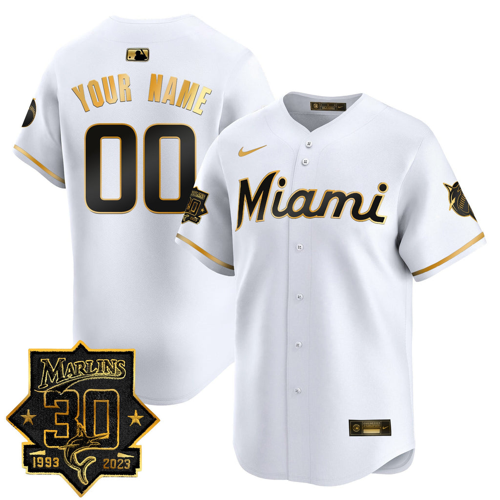 Miami 30 Seasons Anniversary Patch Vapor Premier Limited Custom Jersey