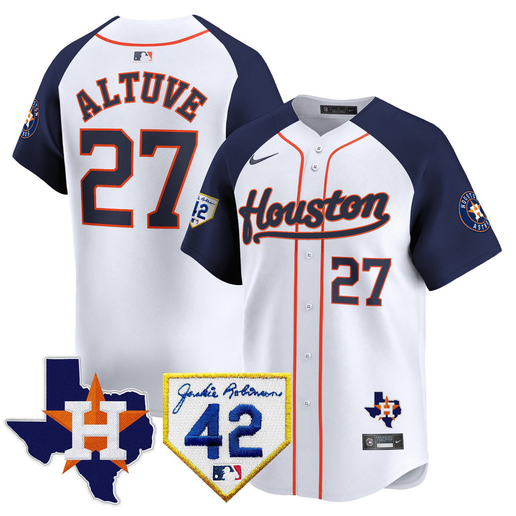 Men’s Houston 2024 Jackie Robinson Patch Vapor Premier Limited Jersey