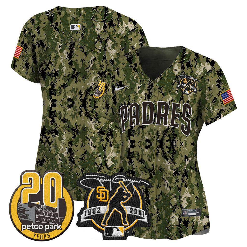 Women’s Tony Gwynn & Petco Park 20th Patch USMC Vapor Premier Limited Jersey
