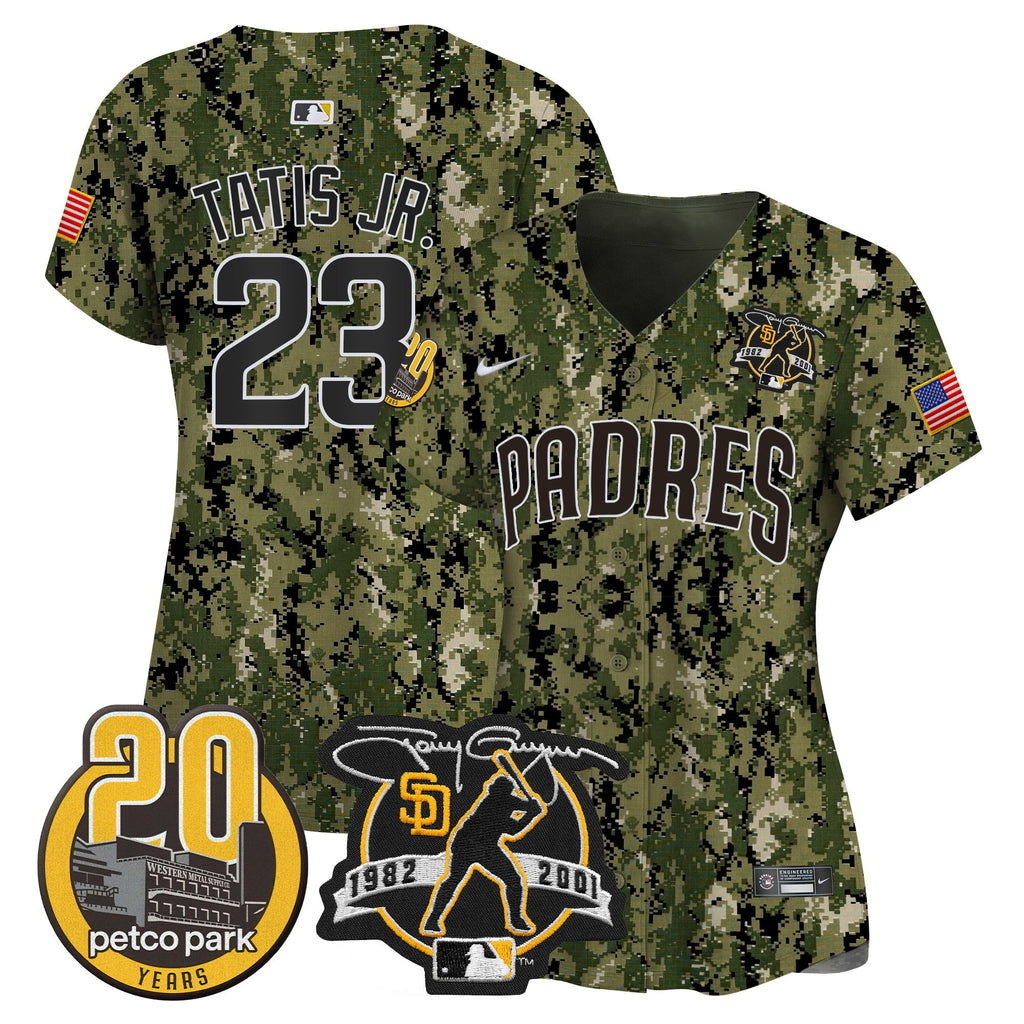Women’s Tony Gwynn & Petco Park 20th Patch USMC Vapor Premier Limited Jersey