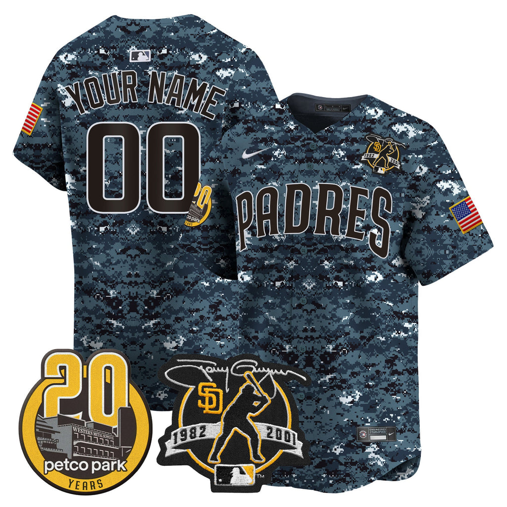 Tony Gwynn & Petco Park 20th Patch USMC Vapor Premier Limited Custom Jersey