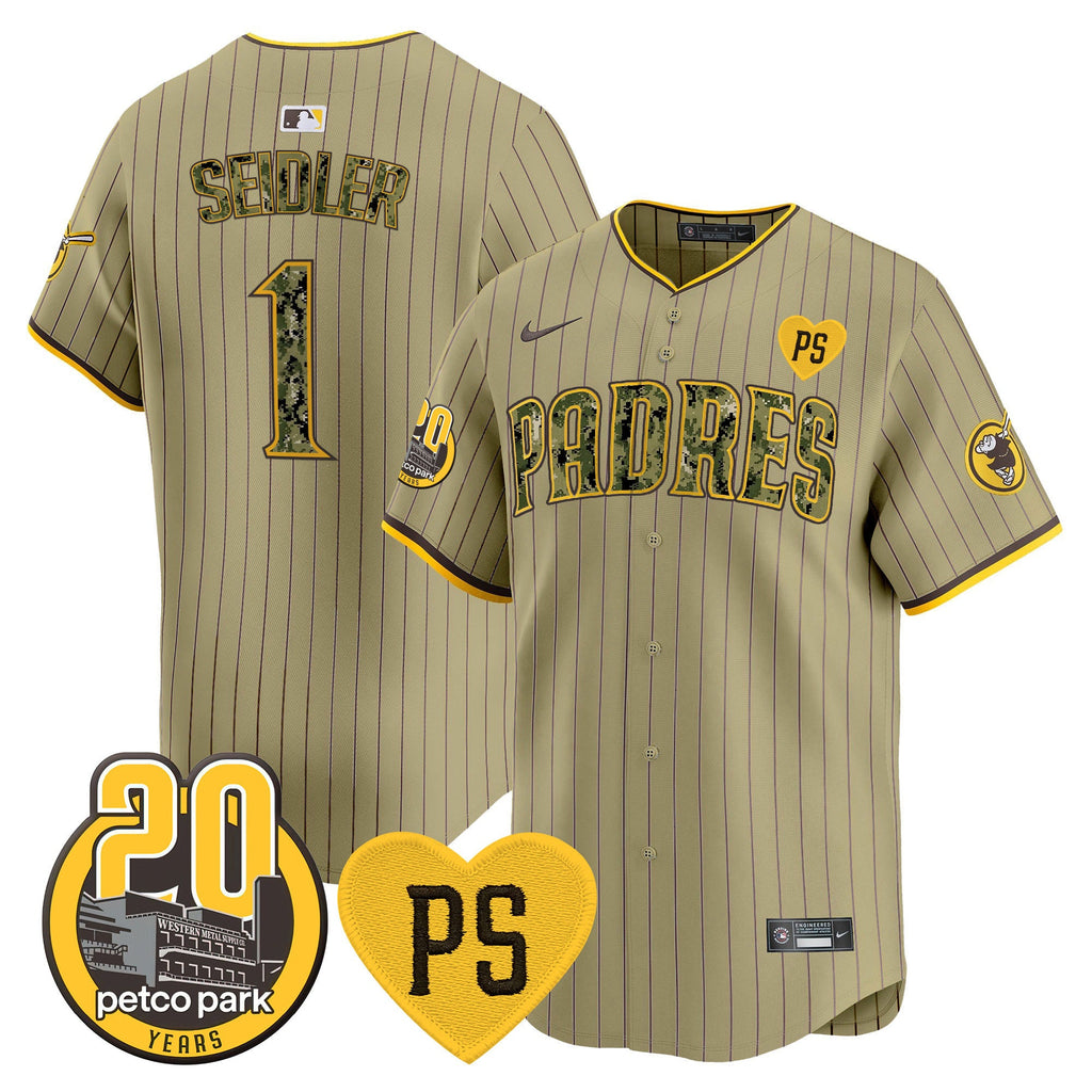 Men’s “For Peter” & Petco Park 20th Patch USMC Vapor Premier Limited Jersey V2