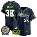 Men’s Atlanta Atliens & Hank Aaron Patch Vapor Premier Limited Jersey