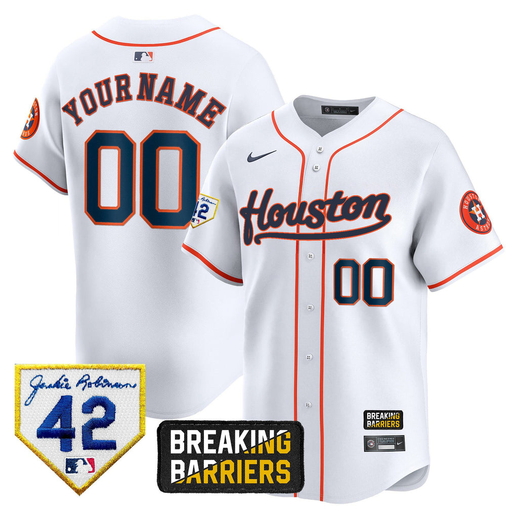 Houston Jackie Robinson Breaking Barriers Patch Vapor Premier Limited Custom Jersey