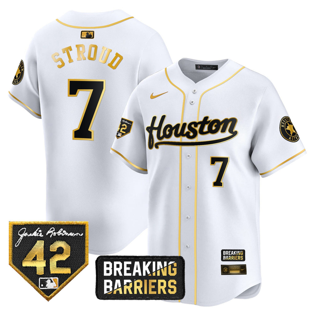 Men’s Houston Jackie Robinson Breaking Barriers Patch Vapor Premier Limited Jersey