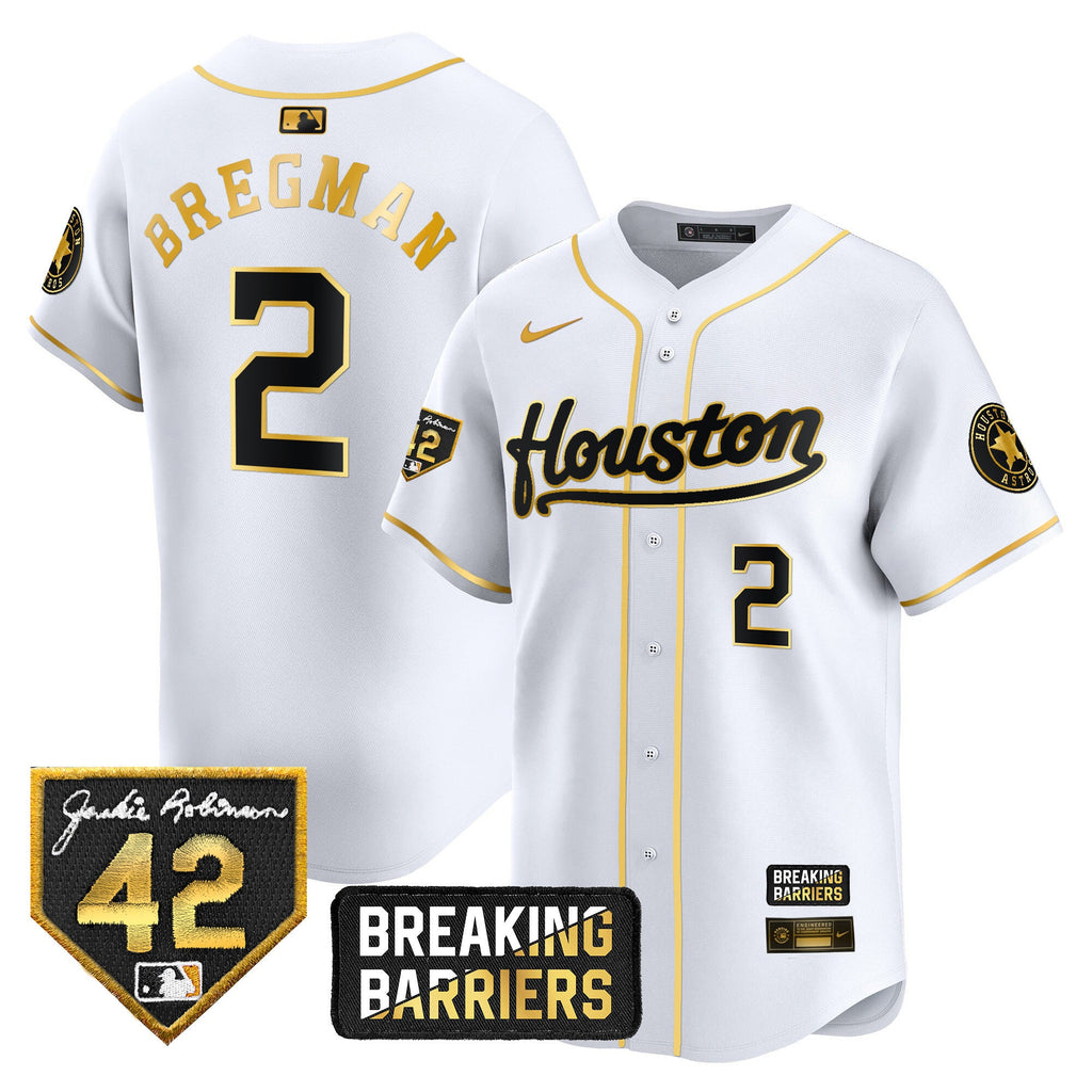 Men’s Houston Jackie Robinson Breaking Barriers Patch Vapor Premier Limited Jersey