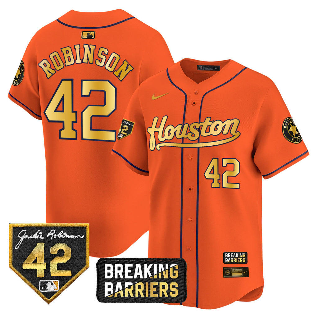 Men’s Houston Jackie Robinson Breaking Barriers Patch Vapor Premier Limited Jersey