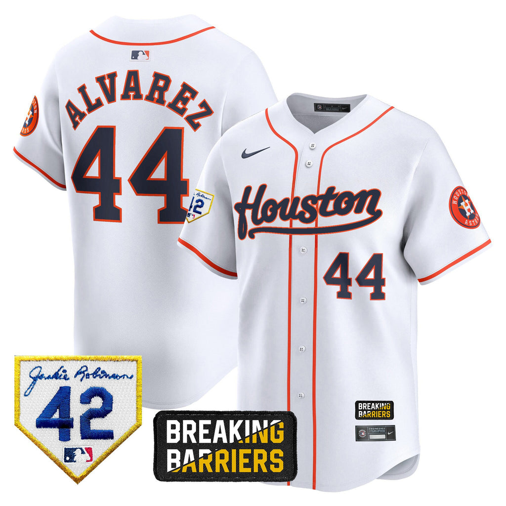 Men’s Houston Jackie Robinson Breaking Barriers Patch Vapor Premier Limited Jersey