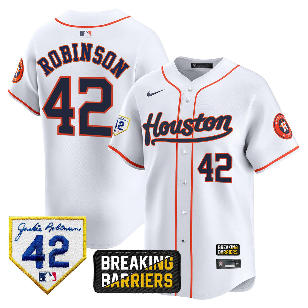 Men’s Houston Jackie Robinson Breaking Barriers Patch Vapor Premier Limited Jersey