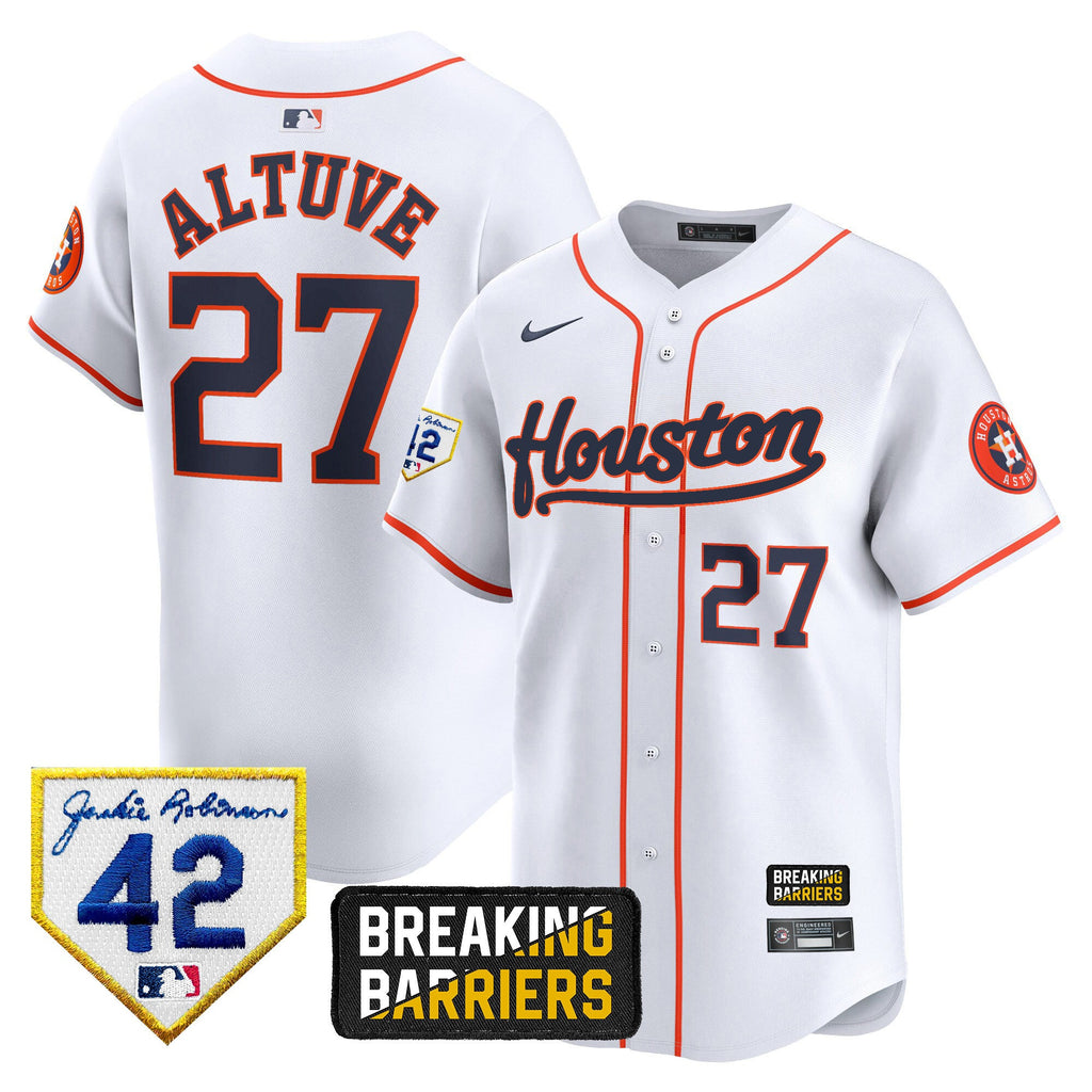 Men’s Houston Jackie Robinson Breaking Barriers Patch Vapor Premier Limited Jersey