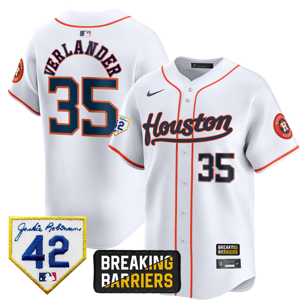 Men’s Houston Jackie Robinson Breaking Barriers Patch Vapor Premier Limited Jersey
