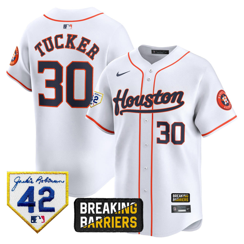 Men’s Houston Jackie Robinson Breaking Barriers Patch Vapor Premier Limited Jersey