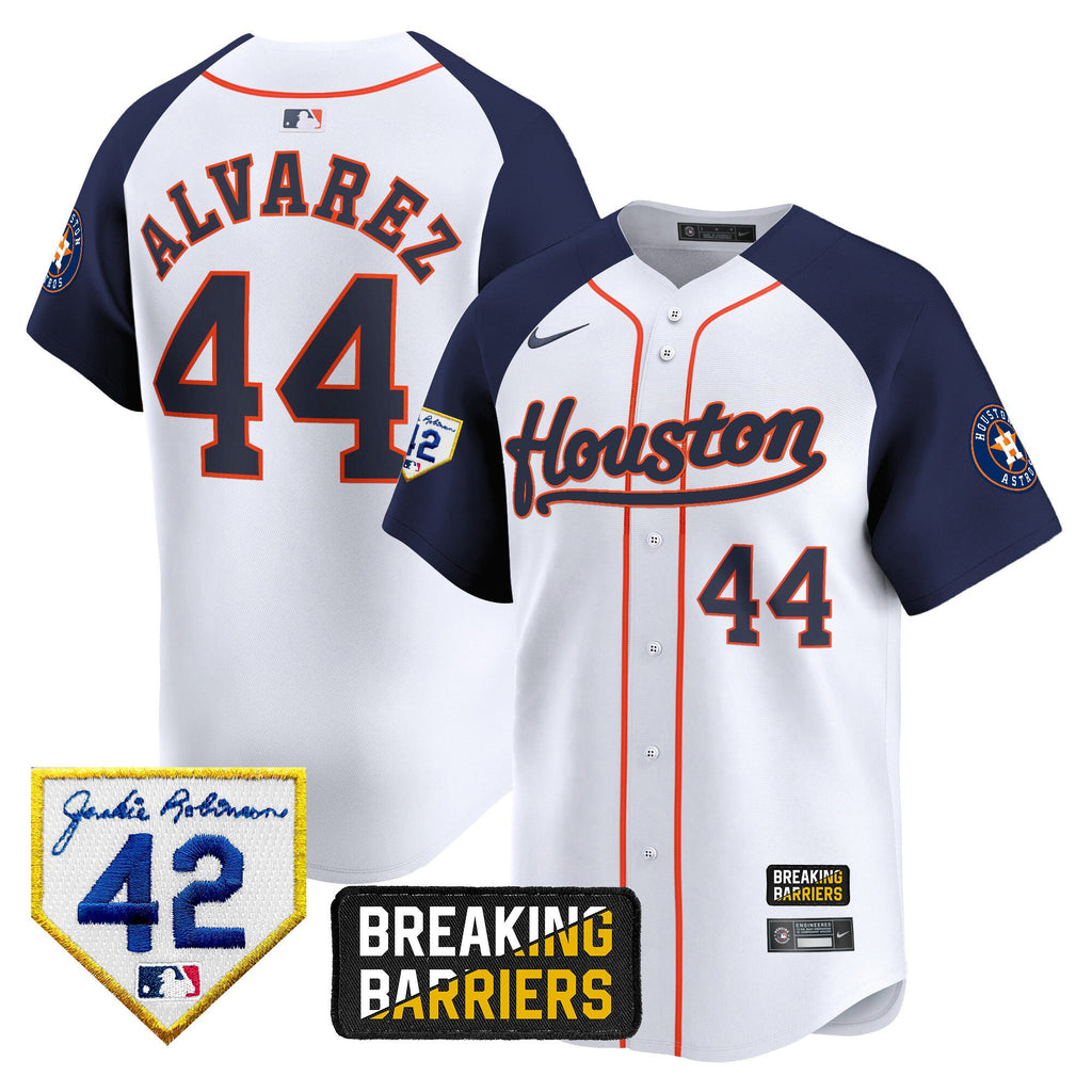 Men’s Houston Jackie Robinson Breaking Barriers Patch Vapor Premier Limited Jersey