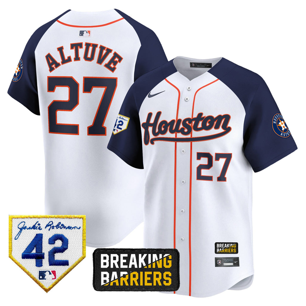Men’s Houston Jackie Robinson Breaking Barriers Patch Vapor Premier Limited Jersey
