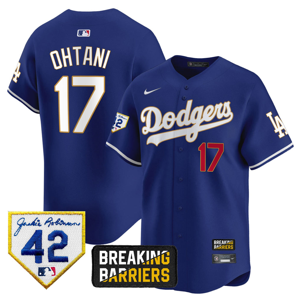 Men’s Jackie Robinson Breaking Barriers Patch Vapor Premier Limited Jersey