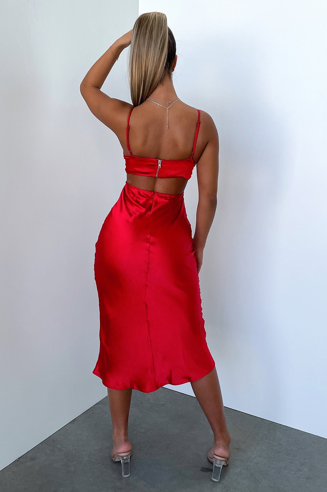 Misha Midi Dress - Red