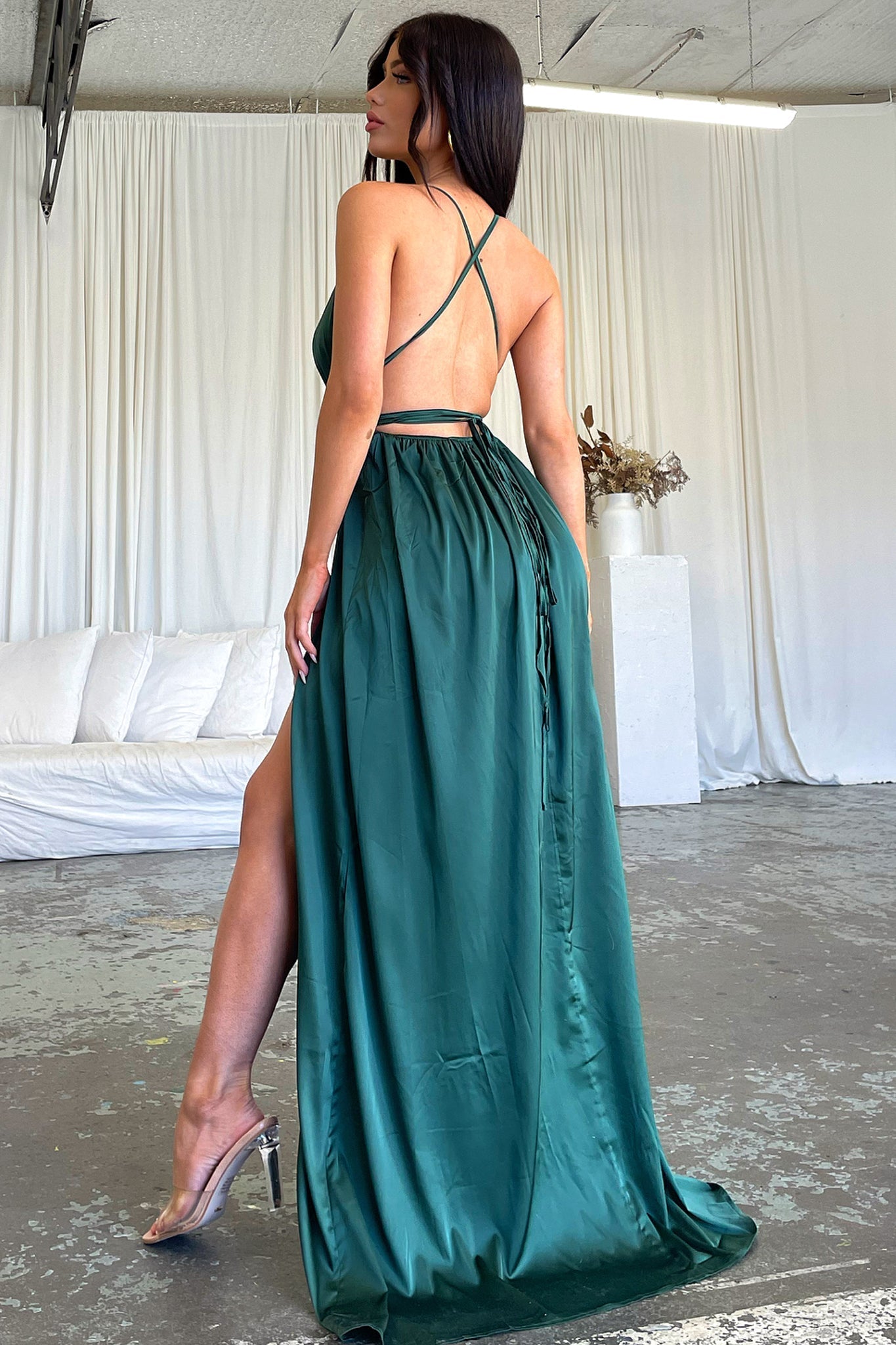 Scarlett Halter Maxi Dress - Emerald Green