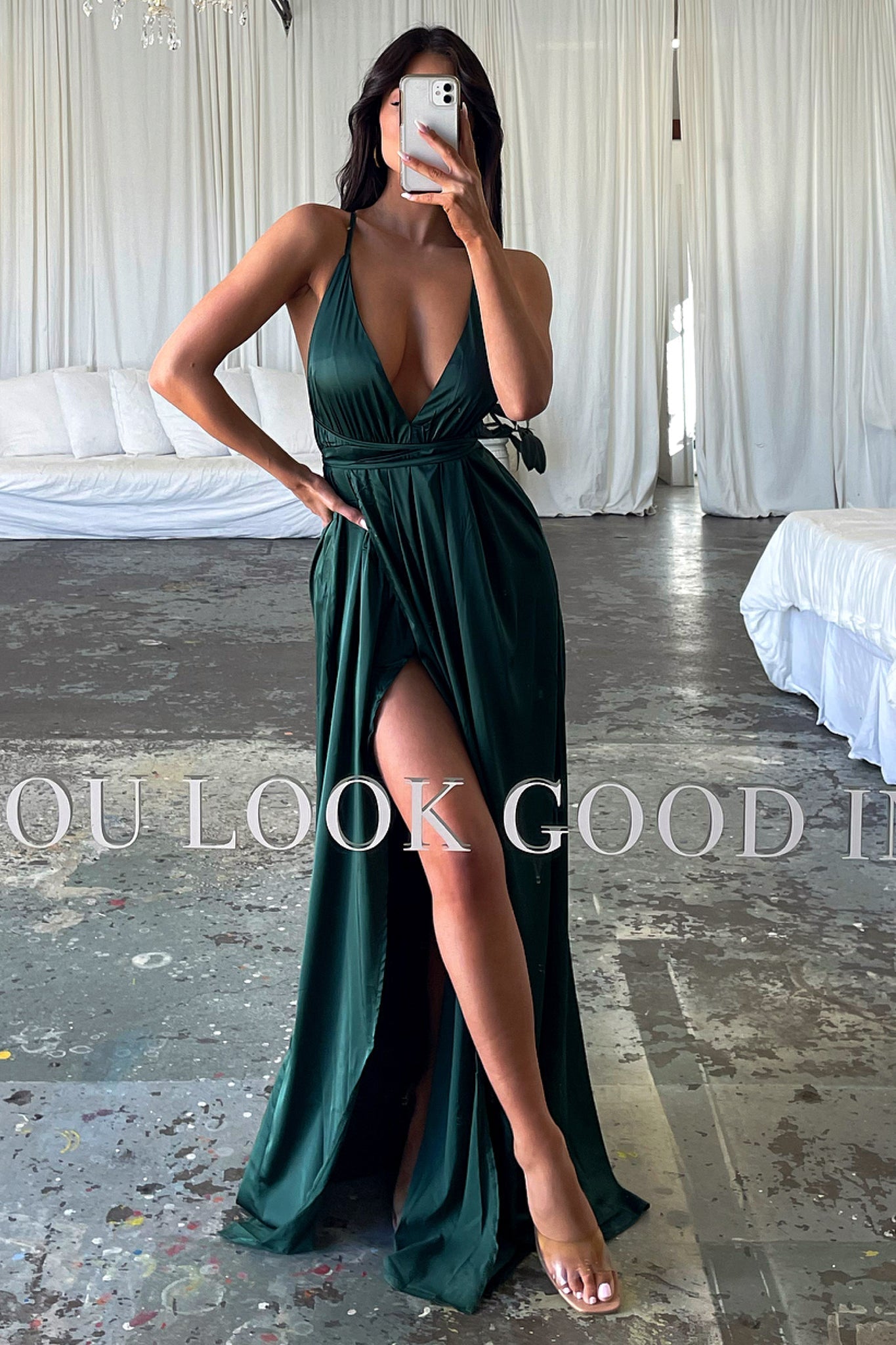 Scarlett Halter Maxi Dress - Emerald Green