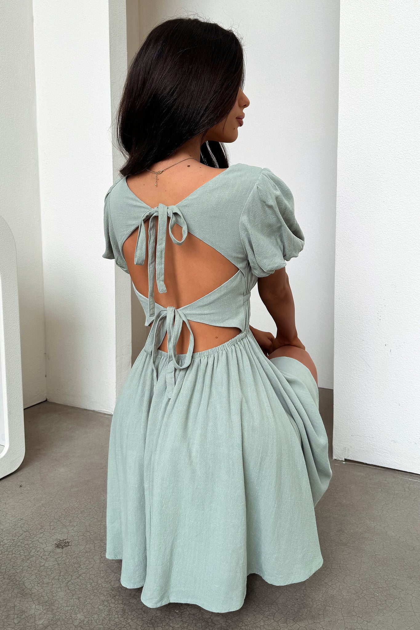 Whitney Mini Dress - Sage